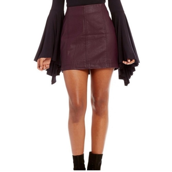 Free People Faux Leather skirt NWT - Picture 1 of 6
